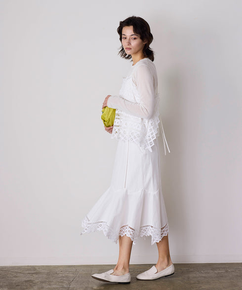 【SOI-MeME】batten lace handkerchief heme skirt