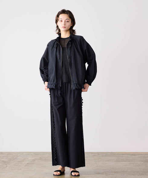 pleats sheer dolman blouson