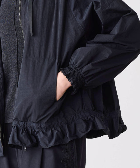 pleats sheer dolman blouson