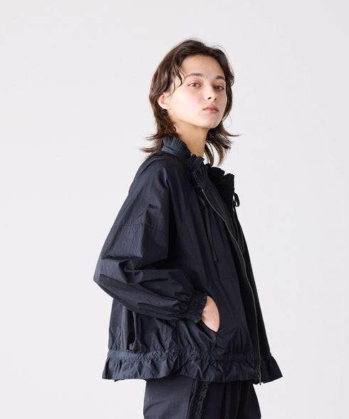 pleats sheer dolman blouson