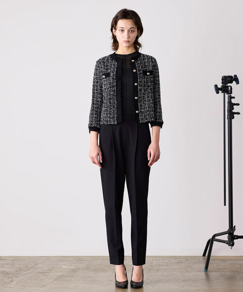 【予約】tweed knit fringe jacket