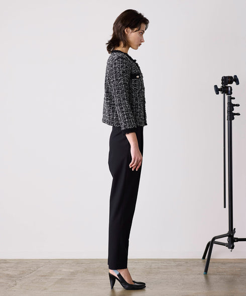 【予約】tweed knit fringe jacket