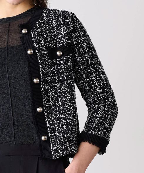【予約】tweed knit fringe jacket