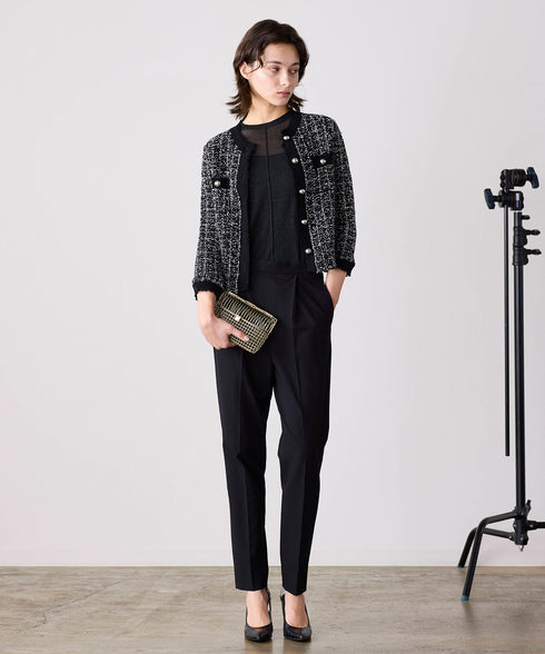 【予約】tweed knit fringe jacket