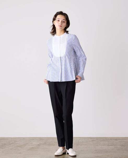 pin tuck bosom embroidery blouse