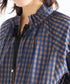 gingham check pleats frill blouson