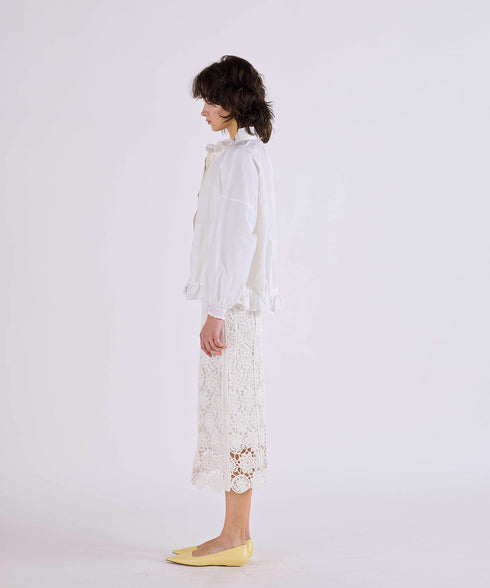 【予約】pleats sheer dolman blouson