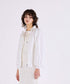 pleats sheer dolman blouson