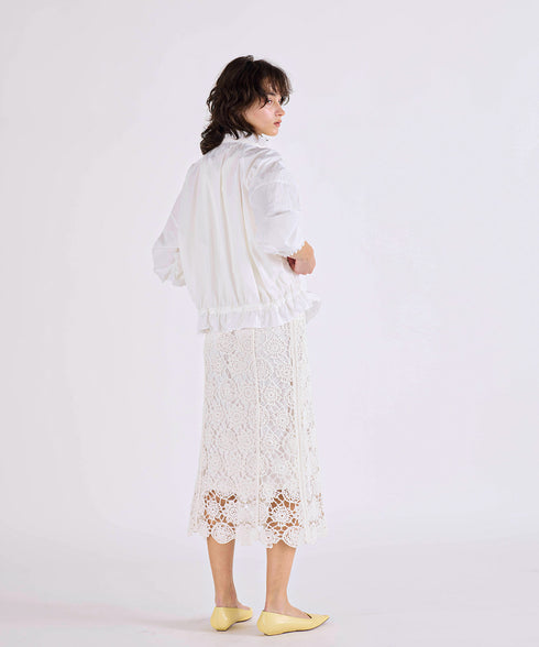 【予約】pleats sheer dolman blouson