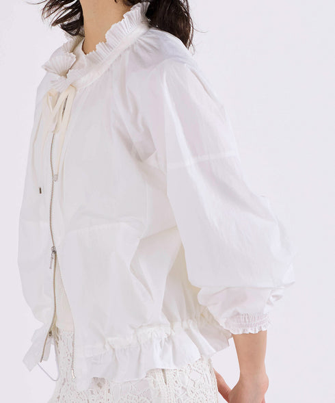 【予約】pleats sheer dolman blouson