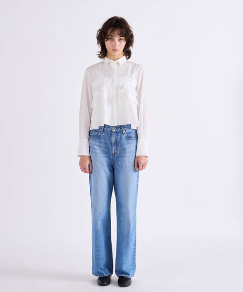 layered raffle blouse