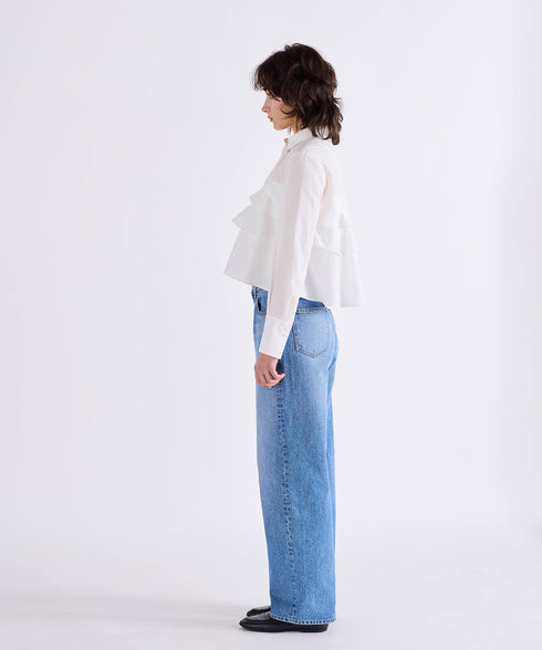 layered raffle blouse