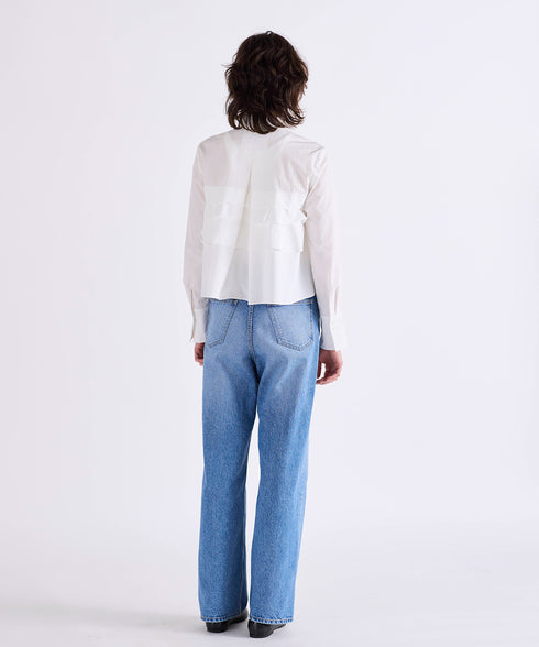 layered raffle blouse