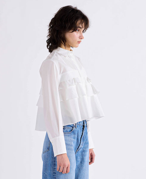 layered raffle blouse