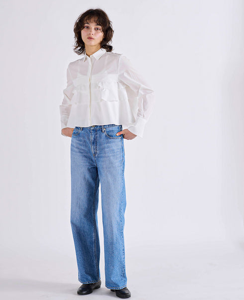 layered raffle blouse