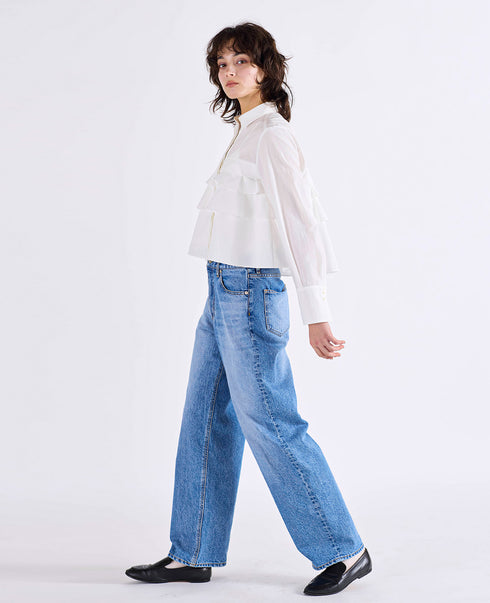 layered raffle blouse