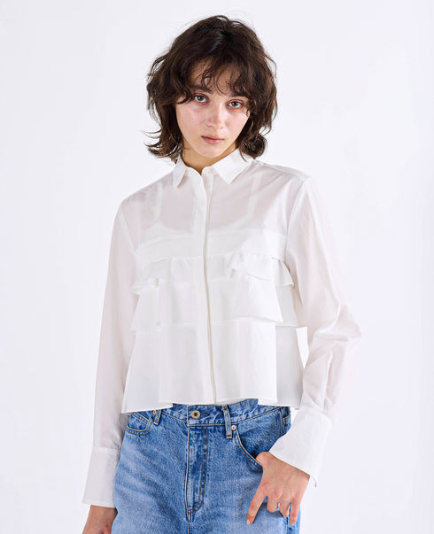 layered raffle blouse