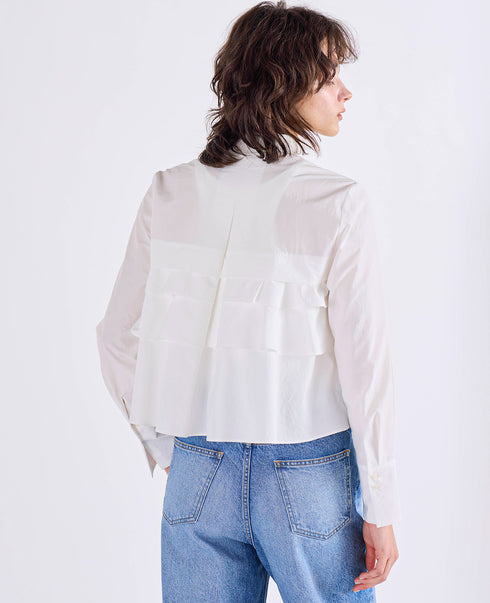 layered raffle blouse