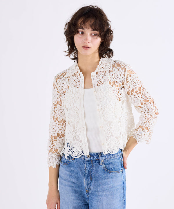crochet knit jacket