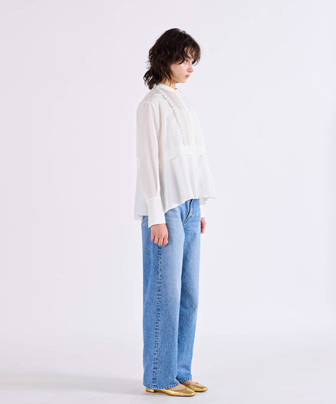 【online限定】tuck frill flare shirt