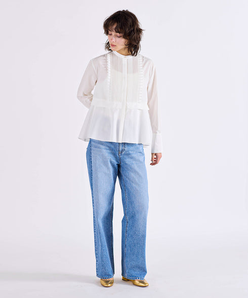 【online限定】tuck frill flare shirt