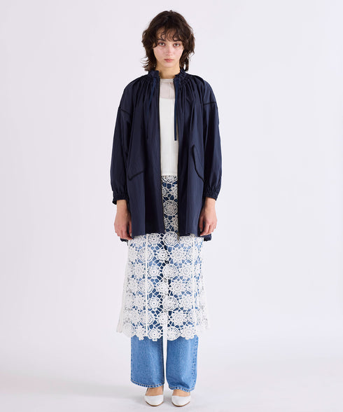 【予約】shirring gather embroidery midi-blouson