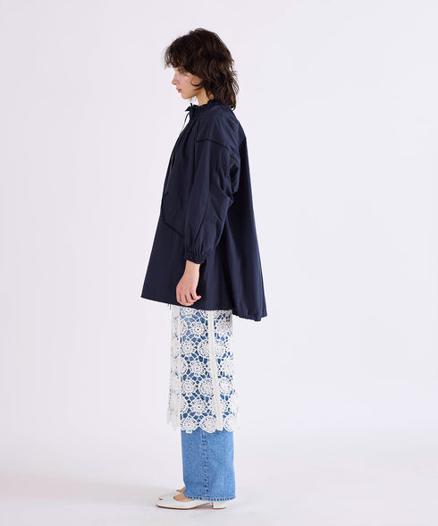 【予約】shirring gather embroidery midi-blouson