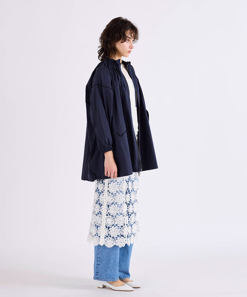 【予約】shirring gather embroidery midi-blouson