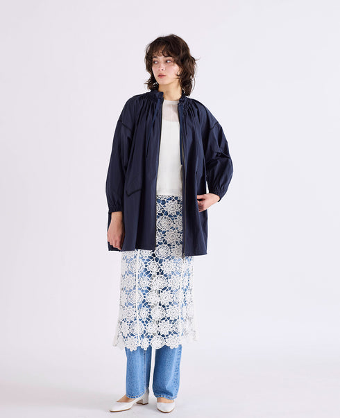 【予約】shirring gather embroidery midi-blouson