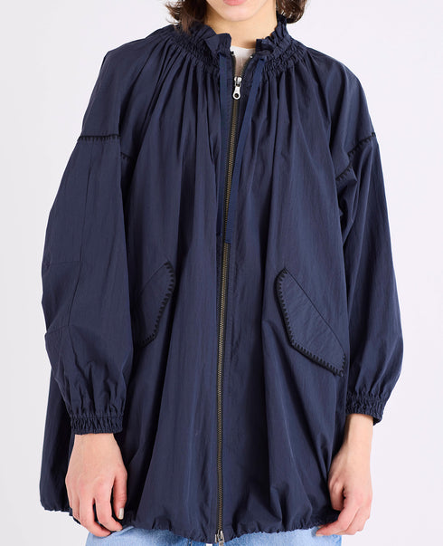 【予約】shirring gather embroidery midi-blouson