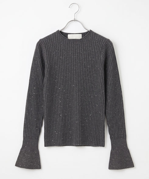 【10/23発売予定】lame spangle rib knit top