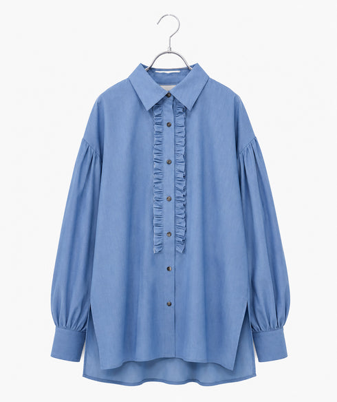 <8/28発売>denim tuck frill modern volume shirt