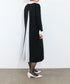 striped shirt layered knit one-piece
