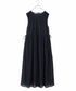 sheer check 2way gathered dress