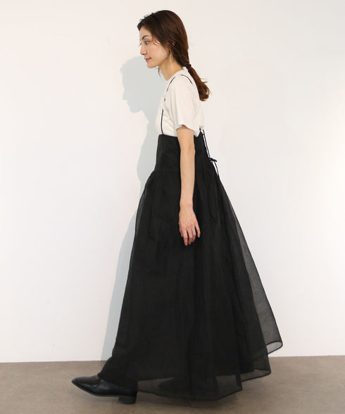 sheer starched cotton 2way cami skirt