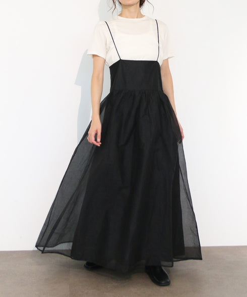 sheer starched cotton 2way cami skirt