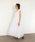 sheer starched cotton 2way gather dress
