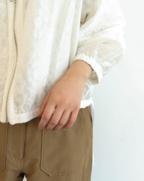 reversible sheer lace blouson