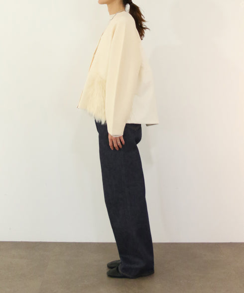 shaggy pocket milano rib jacket