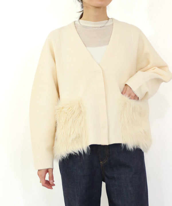 shaggy pocket milano rib jacket