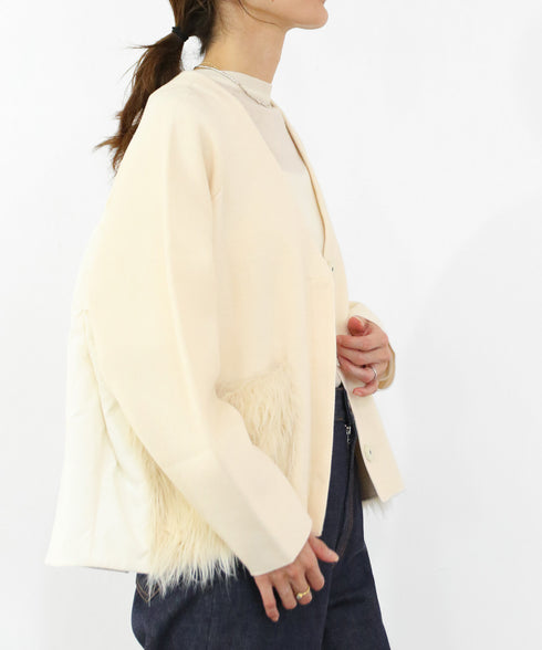 shaggy pocket milano rib jacket