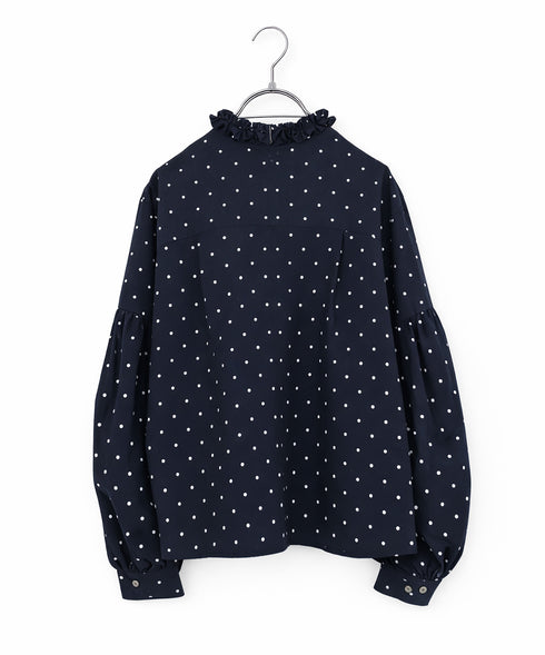 tuck frill volume sleeve blouse