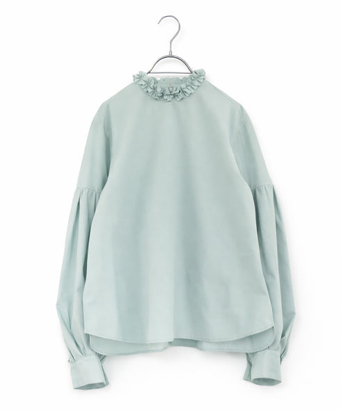 tuck frill volume sleeve blouse