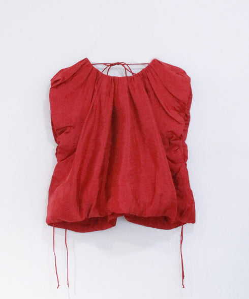 viscose satin balloon blouse