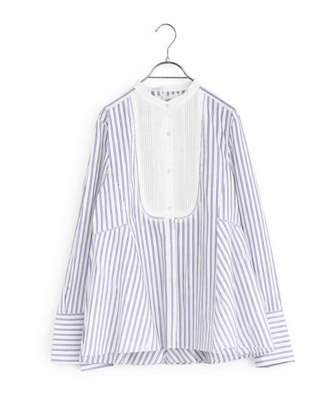 pin tuck bosom embroidery blouse