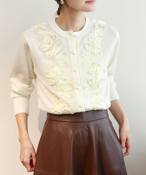 【再入荷】code embroidery cardigan