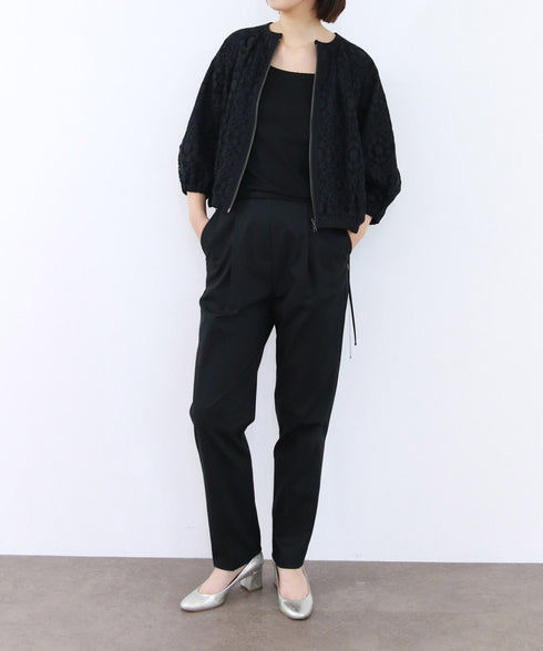 reversible sheer lace blouson