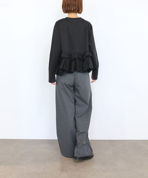 spiral ruffle cutsew top