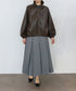 eco leather tuck blouson