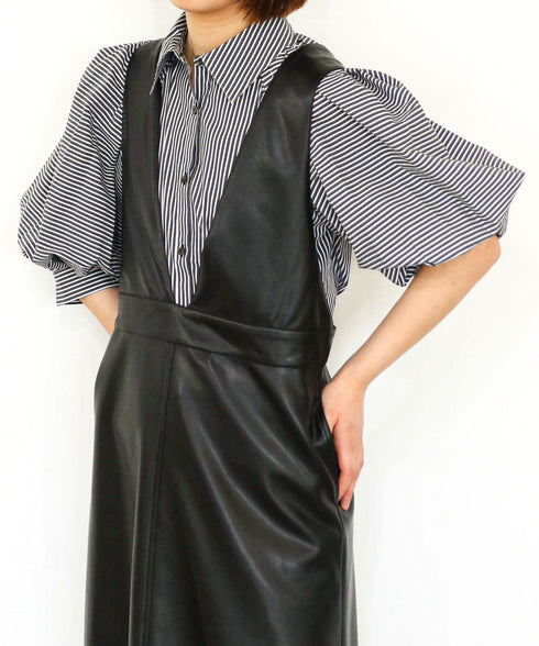 modern strip volume sleeve shirt